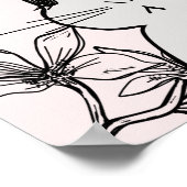 Poster Bébé lapin boisé adorable Floral (Coin)