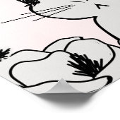 Poster Bébé lapin Magnolia Floral (Coin)