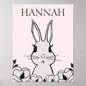 Poster Bébé lapin Magnolia Floral (Devant)