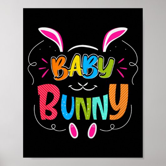 Poster Bébé Lapin Premium Tri-blend (Devant)
