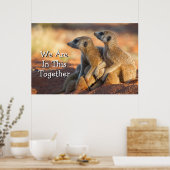 Poster Bébé Meerkats Cachés Sous Leurs Parents (Cuisine)