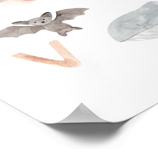 Poster Bébé mignon Alphabet animal (Coin)