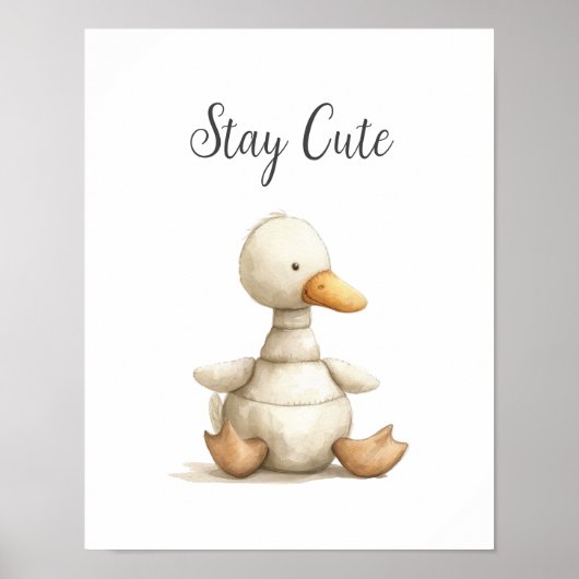 Poster Bébé mignon Animal Canard Rester mignonne Nursery  (Devant)
