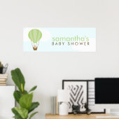 Poster Bébé mignon dans un ballon vert (Bureau à domicile)