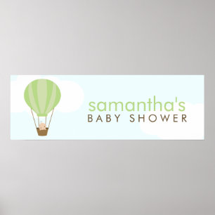 Poster Bébé mignon dans un ballon vert