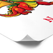 Poster Bébé mignon Dragon Nom personnalisé (Coin)