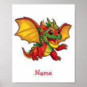 Poster Bébé mignon Dragon Nom personnalisé (Devant)