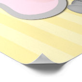 Poster Bébé mignon éléphant Anniversaire ou bannière de f (Coin)