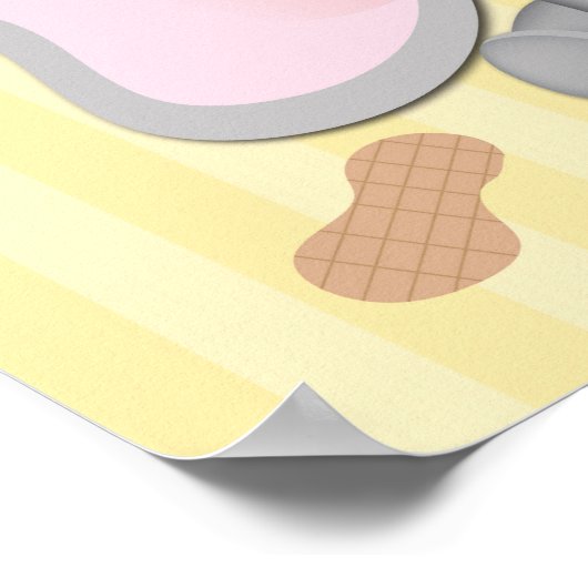 Poster Bébé mignon éléphant & cacahuètes Bannière de fête (Coin)