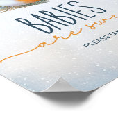 Poster Bébé mignon Fox neige hiver Les bébés sont doux (Coin)