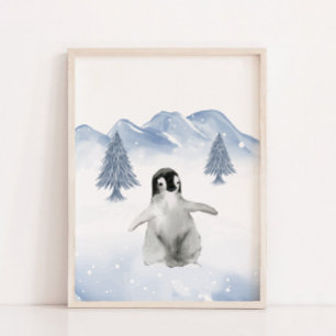 Poster Bébé mignon hiver Penguin Décor mural
