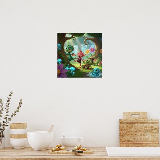 Poster Bébé mignon monstres (Cuisine)