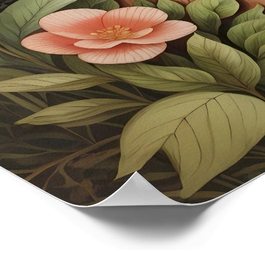 Poster Bébé mignon Ours Brown William Morris Inspiré (Coin)