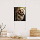Poster Bébé mignon Sloth Souriant Faune Nature Animal (Cuisine)