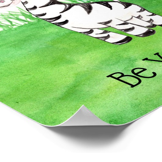 Poster Bébé mignon Zebra Be Yself Citer Nursery (Coin)