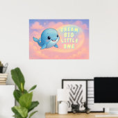 Poster Bébé mignonne baleine avec devis personnalisé, pép (Bureau à domicile)