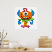 Poster Bébé Monstre Fête de Bébé Fille Nursery (Cuisine)