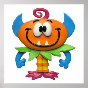 Poster Bébé Monstre Fête de Bébé Fille Nursery