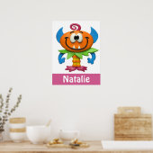 Poster Bébé Monstre Fête de Naissance de Bébé Fille Nurse (Cuisine)