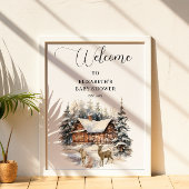 Poster Bébé neige d'hiver Il fait froid dehors Bienvenue