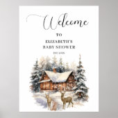 Poster Bébé neige d'hiver Il fait froid dehors Bienvenue (Devant)