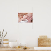 Poster bébé nouveau-né tenant père doigt (Cuisine)