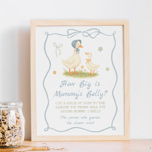 Poster Bébé Oie Folle shower Comme le Ventre de Maman est