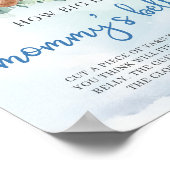 Poster Bébé ours bleu floral Quelle grande maman du ventr (Coin)