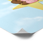 Poster Bébé ours en peluche sur une étoile (Coin)