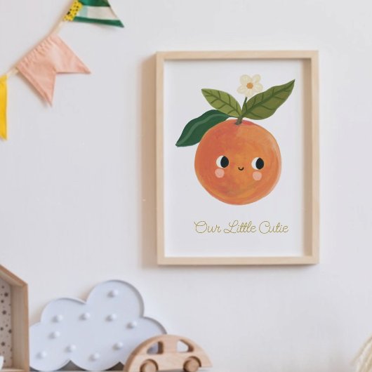 Poster Bébé Petite sucré mignon Orange Nourrier