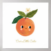 Poster Bébé Petite sucré mignon Orange Nourrier (Devant)