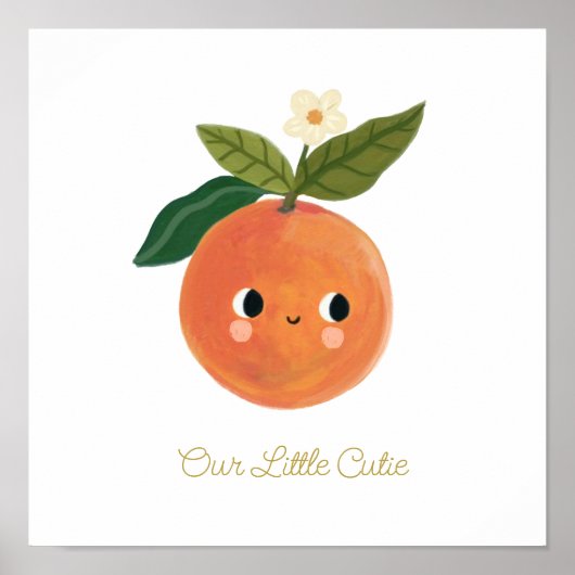 Poster Bébé Petite sucré mignon Orange Nourrier (Devant)
