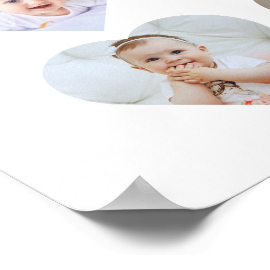 Poster Bébé Photo Première année Jalon Signe (Coin)