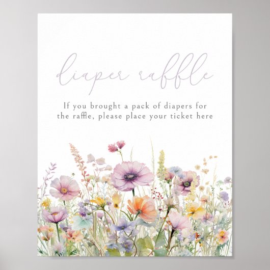 Poster Bébé pourpre En Fleur Fleur sauvage Déchets Raffle (Devant)