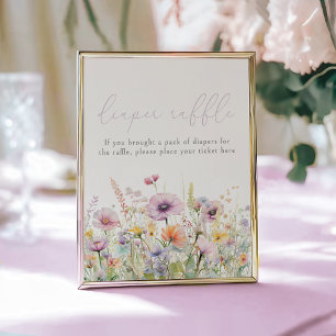 Poster Bébé pourpre En Fleur Fleur sauvage Déchets Raffle