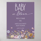 Poster Bébé pourpre fleur sauvage dans le Baby shower en  (Devant)