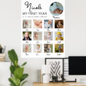 Poster Bébé Première année 12 mois Photo Collage Moderne (Bureau à domicile)