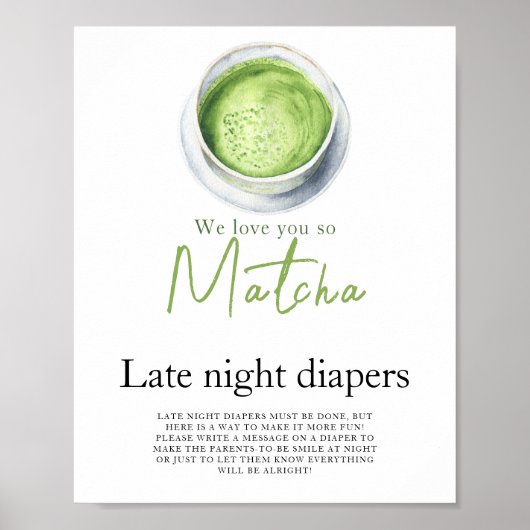 Poster Bébé prépare un matcha Changement de couche de nui (Devant)