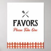 Poster Bébé Q Barbecue Baby shower Faveurs Signer (Devant)