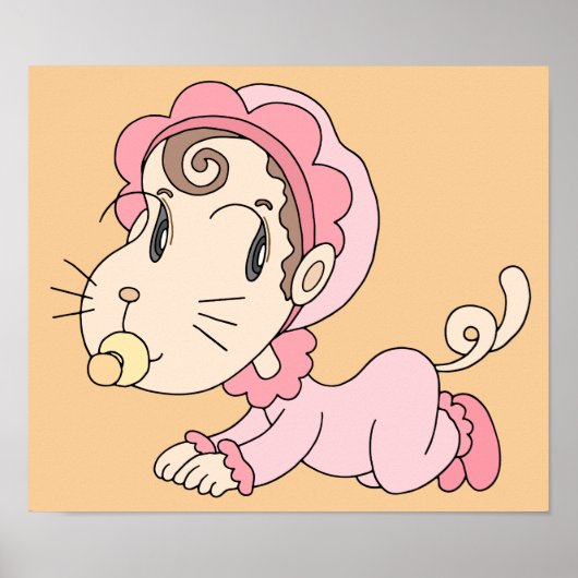 Poster Bébé qui ressemble à un chat. (Devant)