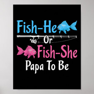 Poster Bébé révélation du sexe Papa futur poisson-il ou p