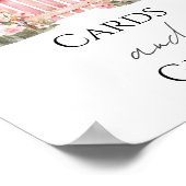 Poster Bébé rose floral en fleurs Cartes de douche et cad (Coin)