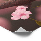 Poster Bébé rose mou sur arbre Floral Art Nursery (Coin)