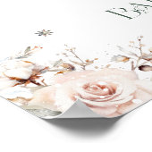 Poster Bébé rose pâle Baby shower Ours polaire Bienvenue (Coin)