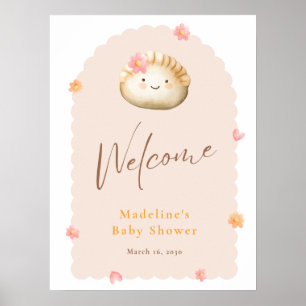 Poster Bébé rose pâle Douche Bébé Fille Douche Accueil