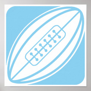Poster Bébé Rugby bleu