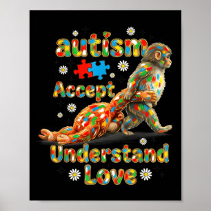Poster Bébé singe branché acceptation de l'autisme