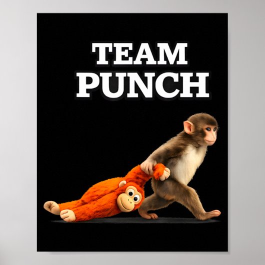 Poster Bébé singe coup de poing mème équipe punch 2026 (Devant)