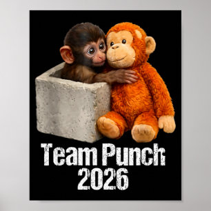 Poster Bébé singe équipe de singe mignon coup de poing 20