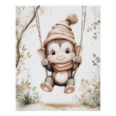 Poster Bébé singe mignon (Devant)